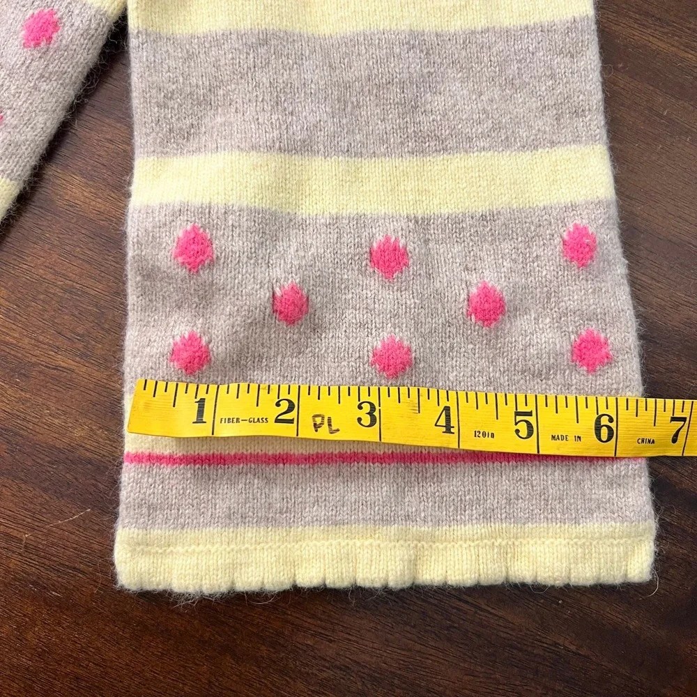 American Eagle Scarf Cashmere Blend Striped Pink Tan Polka Dot Preppy Cute